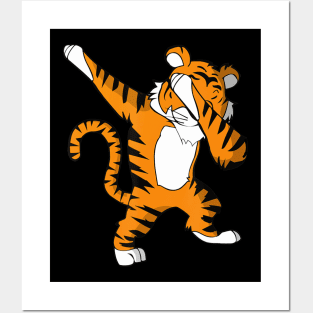 Dabbing Tiger Football Team Mascot Funny Dab Posters and Art